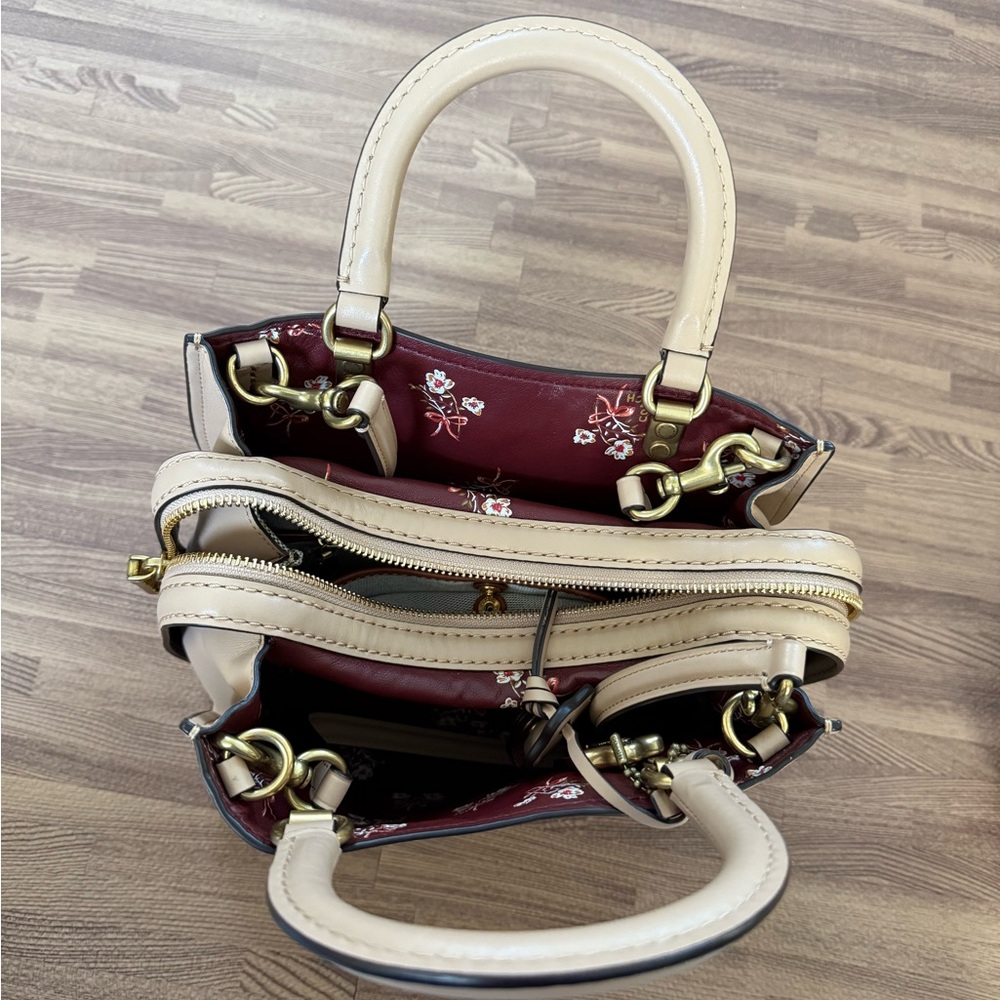 Coach Embossed Tan Leather Rogue Shoulder Bag - Picture 4 of 6